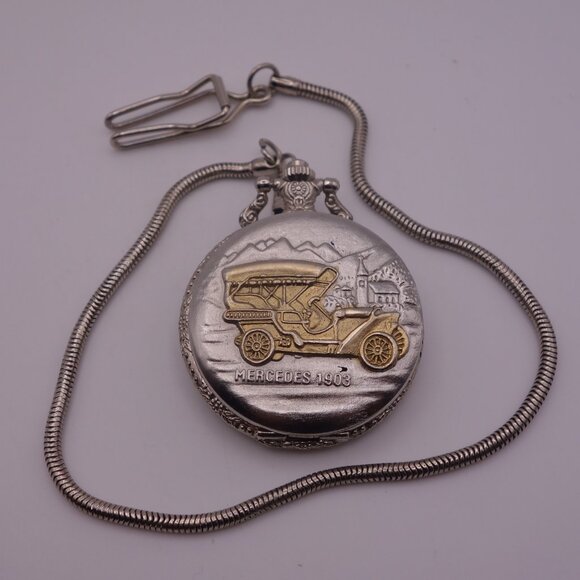Swiss Hunter Quartz Mercedes 1903 Working Pocket Watch - Picture 1 of 15